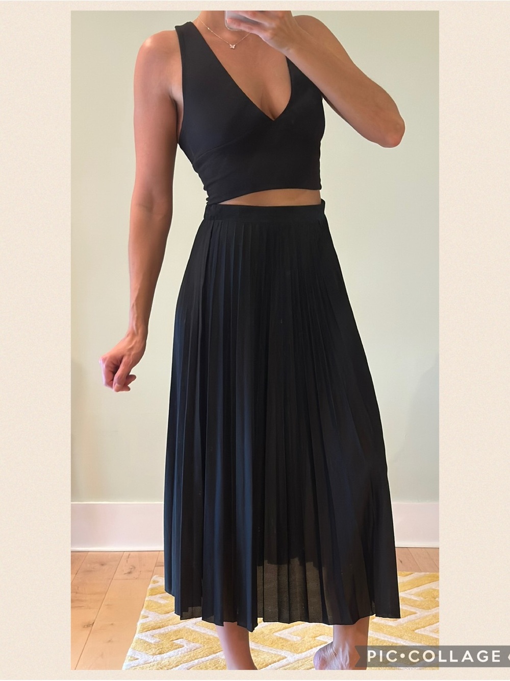 ASOS Pleated Midi Skirt Black